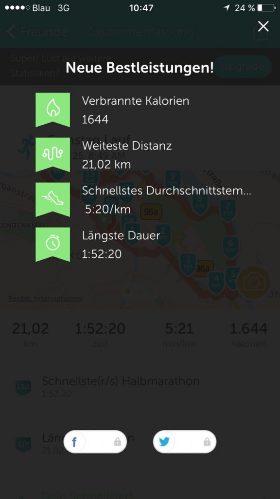 Unerwartet lief ich 21 km