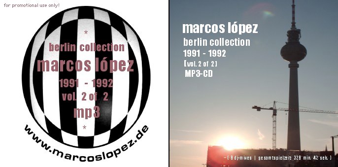 Das Cover der MP3-CD der Berlin Collection 1991 - 1992 Volume 2, ebenfalls mit 8 Mixes aus der Zeit von Oktober 1991 bis Mai 1992